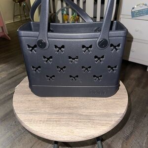 Bogg Black Tote Bag with Bow Cutouts